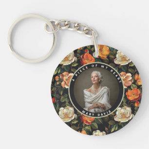 Trendy Valentines Gifts Photo Rose Floral Key Ring