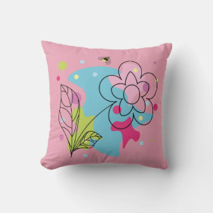 Trendy vector pattern of a summer flower in spots cushion