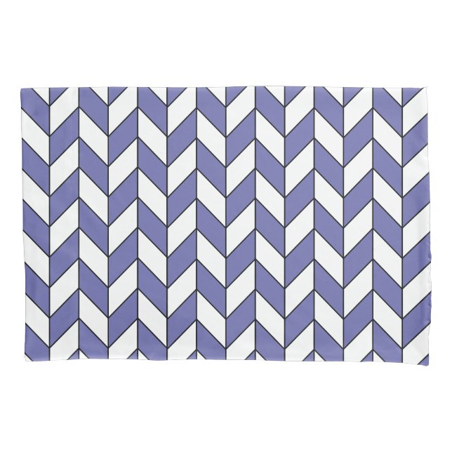 Trendy Very Peri Herringbone Chevron Pattern Pillowcase (Front)