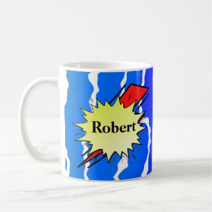 trendy vibrant color comic coffee mug