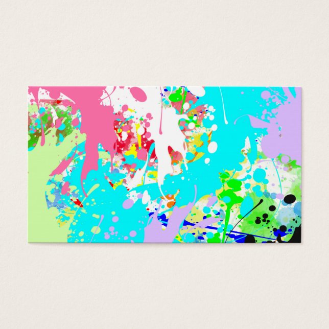 Trendy Vibrant Teal Pink Watercolor Splatters (Front)
