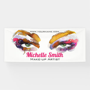 Trendy Vibrant Watercolor Eye Makeup Artist Banner