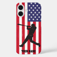 Trendy vintage American Flag Baseball Personalised