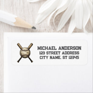 Trendy vintage Baseball Lover Return Address Label