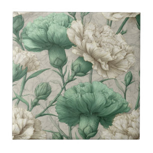 Trendy Vintage Carnation Tiles For Cooking Space
