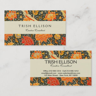 Trendy Vintage Designer Floral Wallpaper Pattern B Business Card
