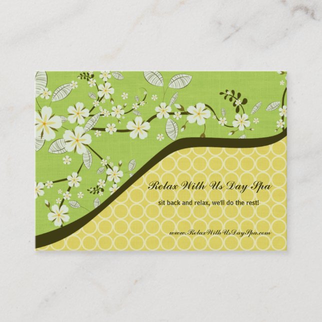 Trendy vintage floral salon spa business card (Front)