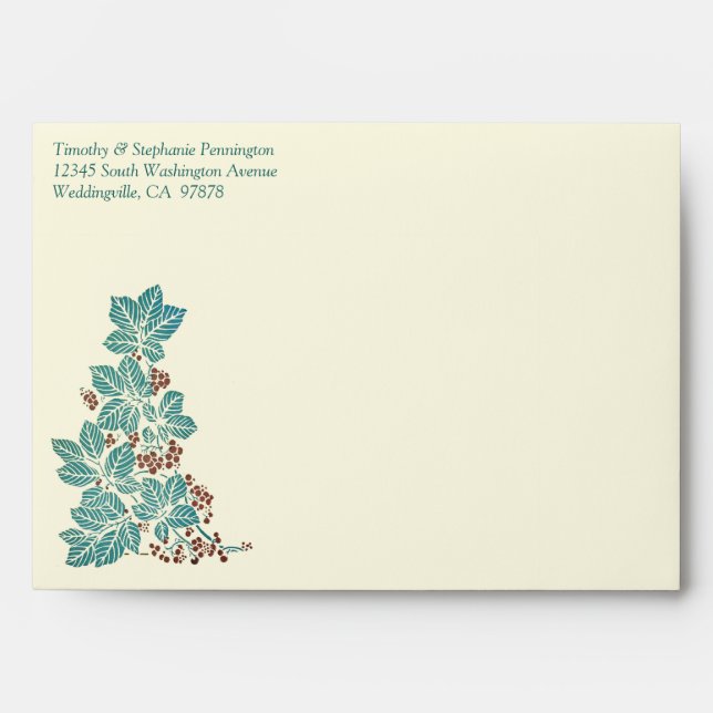 Trendy vintage floral stamp envelope (Front)