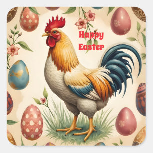 Trendy Vintage Holiday Easter Collection Square Sticker