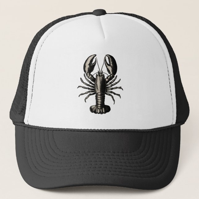 Trendy  vintage Lobster  Trucker Hat (Front)