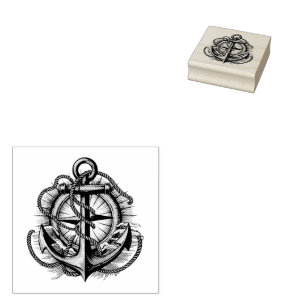 Trendy Vintage Nautical Anchor  Rubber Stamp