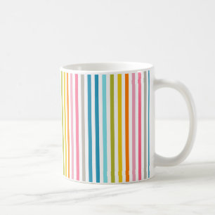 Trendy Vintage Pastel Colours Stripes Coffee Mug