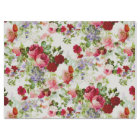 Trendy Vintage Red and Pink Floral Print