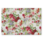 Trendy Vintage Red and Pink Floral Print