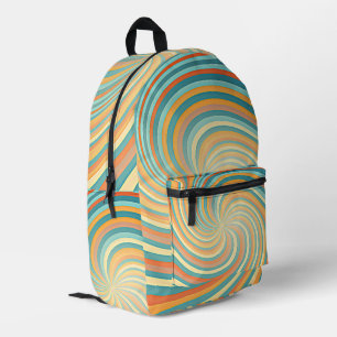 Trendy Vintage Retro Whirl Pastel Colour Printed Backpack