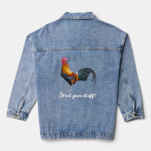 Trendy Vintage Rooster Denim Jacket