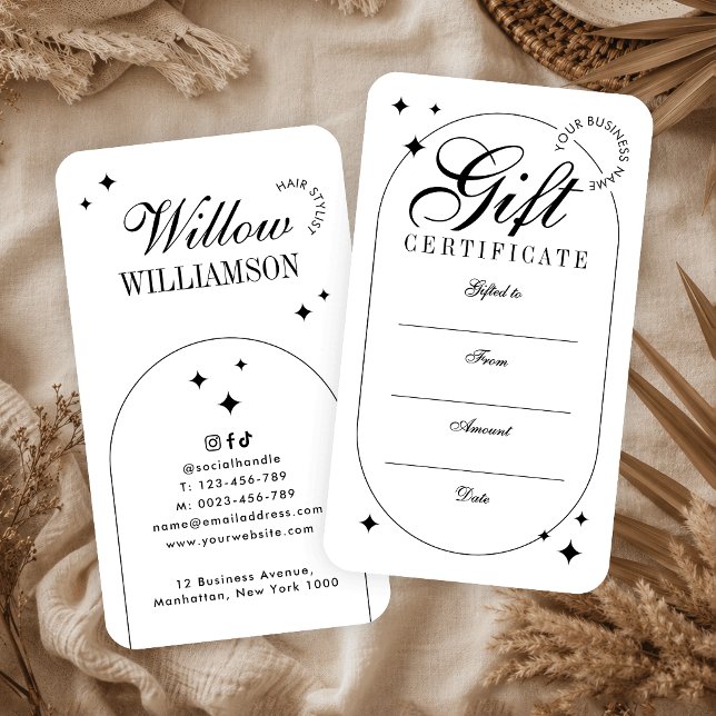 Trendy Vintage Script Minimalist Gift Certificate (Creator Uploaded)