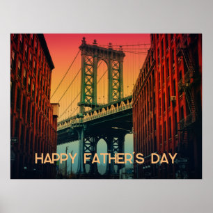 Trendy Vintage Sunset Custom Classic Father's Day Poster