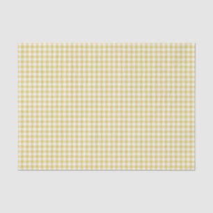 Trendy Vintage Yellow Chequerboard Pattern  Tissue Paper