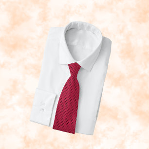 Trendy Viva Magenta and Black Dots  Tie
