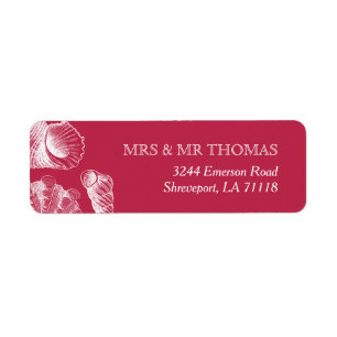 Trendy Viva Magenta Sea Shell Beach Return Address Return Address Label