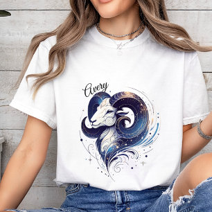 Trendy Watercolor Aries Zodiac Custom  T-Shirt