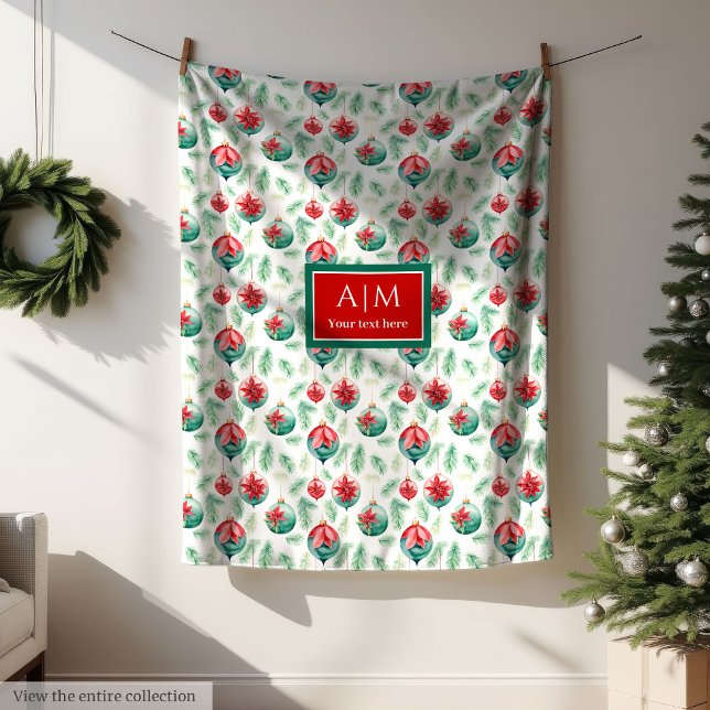 Trendy watercolor Christmas tree cosy fleece wrap (Trendy watercolor Christmas tree cozy fleece wrap)