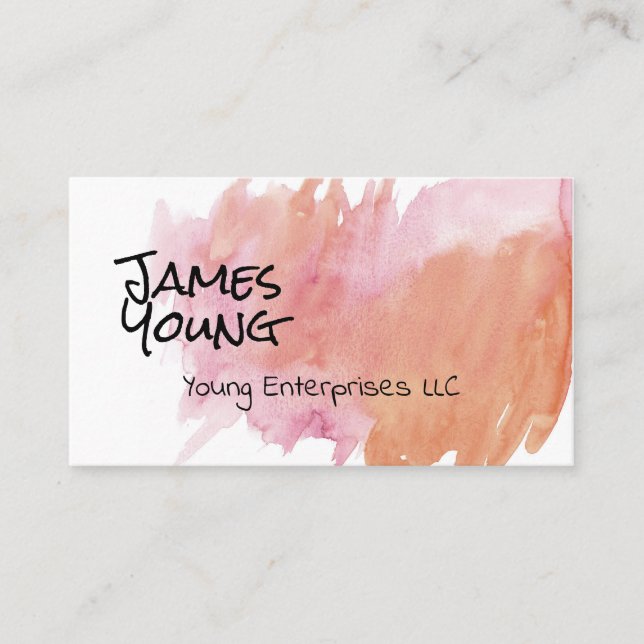 trendy watercolor design  custom business card (Front)