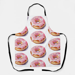 Trendy Watercolor Doughnut Pattern  Apron