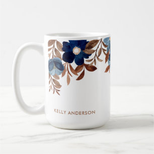 Trendy Watercolor Floral Pattern Girly Foliage Coffee Mug