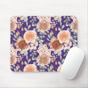 Trendy Watercolor Flowers Mouse Pad