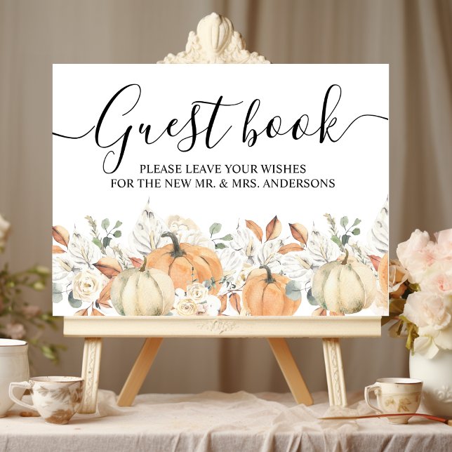 Trendy Watercolor Flowers & Pumpkins Autumn  Poster (Creator Uploaded)