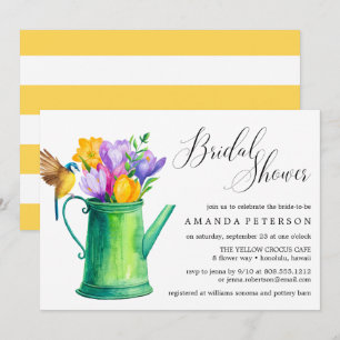 Trendy Watercolor Flowers wedding Bridal Shower Invitation
