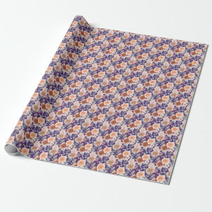 Trendy Watercolor Flowers Wrapping Paper