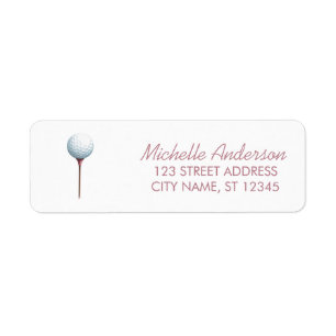 Trendy Watercolor Golf Tee Golfers  Return Address Label