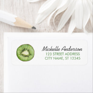 Trendy Watercolor Kiwi Fruit Return Address Return Address Label