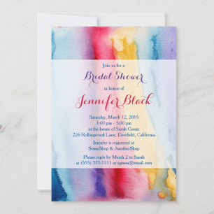 Trendy Watercolor Painting Bridal Shower Invitation
