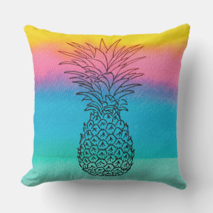Trendy watercolor pineapple cushion