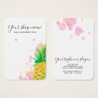 Trendy watercolor pineapple earring display card