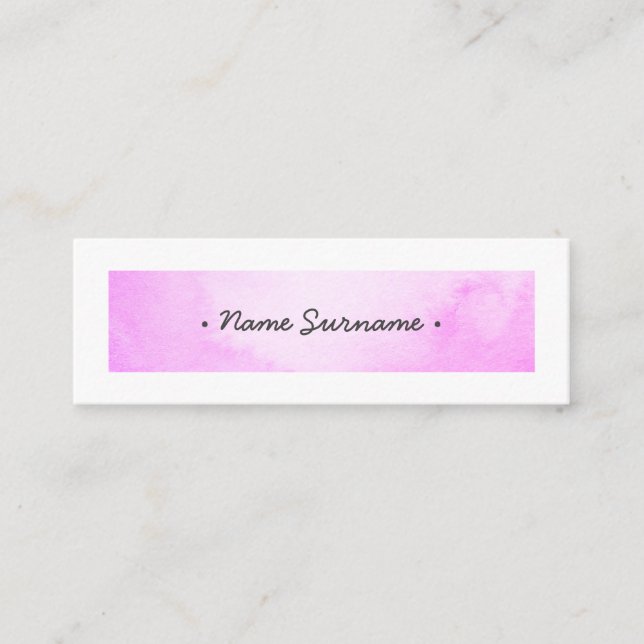 Trendy Watercolor Stoke Purple Mini Business card (Front)