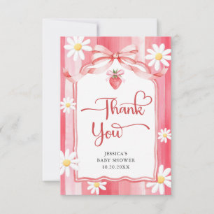 Trendy Watercolor Strawberry Baby Shower Thank You