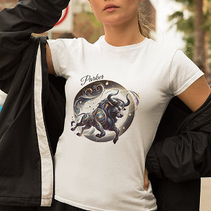 Trendy Watercolor Taurus Zodiac Custom T-Shirt