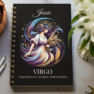 Trendy Watercolor Virgo Zodiac Journal