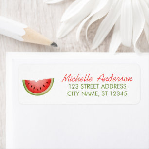 Trendy Watercolor Watermelon Return Address Label