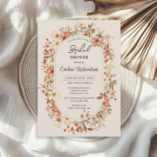 Trendy watercolor wildflowers boho arch invitation