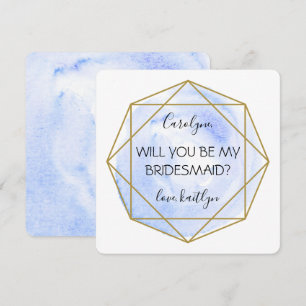 Trendy Waterecolor Diamond Be My Bridesmaid Invitation