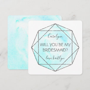 Trendy Waterecolor Diamond   Be My Bridesmaid Invitation