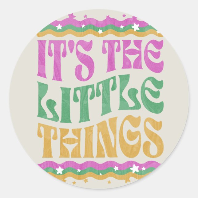 Trendy Wavy Text Inspirational Affirmation Boho Classic Round Sticker (Front)