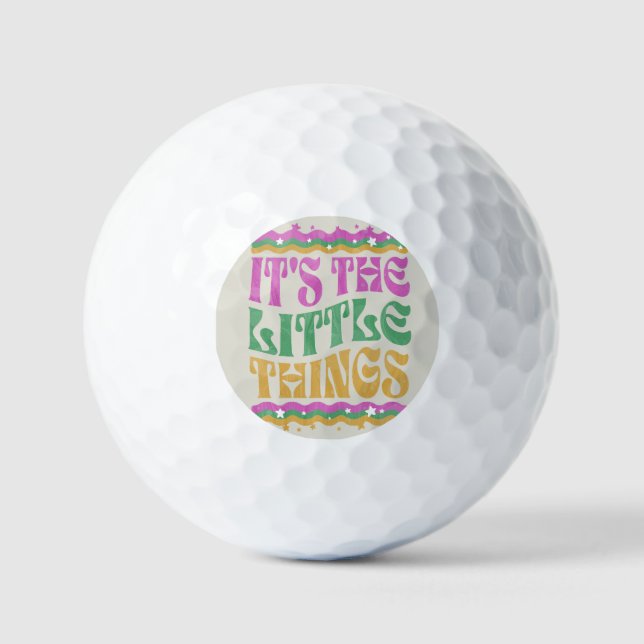 Trendy Wavy Text Inspirational Affirmation Boho Golf Balls (Front)