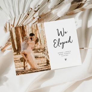 trendy we eloped wedding announcement